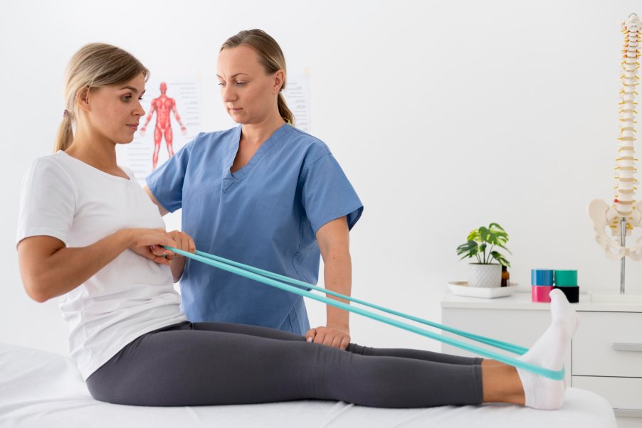 Physiotherapist work on employee fitness and wellness programs in the workplace. It is a Part of employee wellness programs.